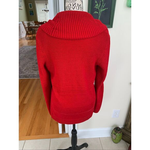Calvin Klein Women’s Cable Knit Sweater Mock Neckline Red - Picture 7 of 8
